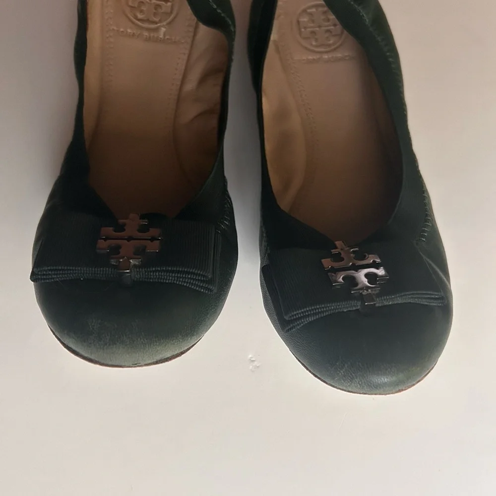 Tory Burch Sedgwick Black Leather Ballet Flats